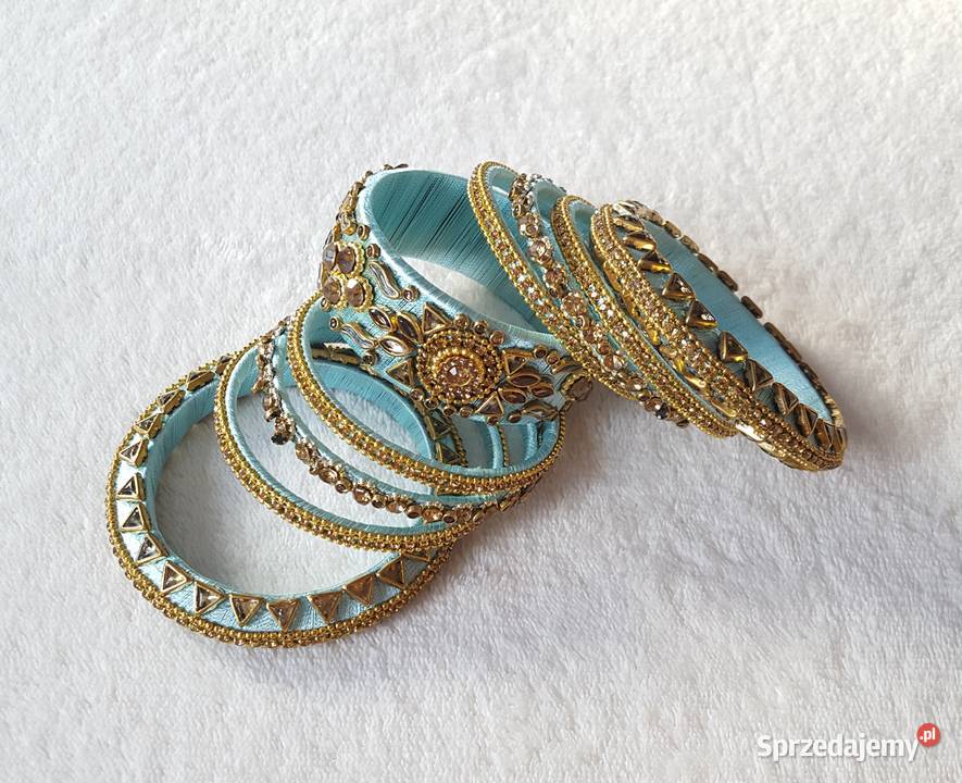 Indyjskie orientalne bransoletki bangle turkus Szczecin sprzedam