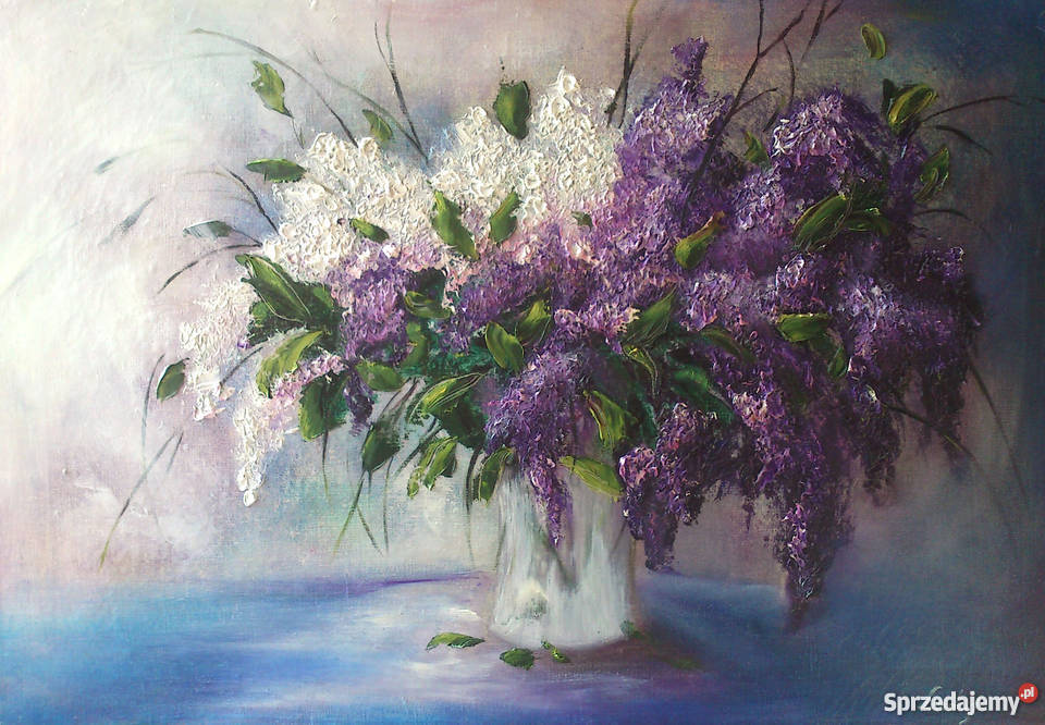 sprzedam obraz olejny 50x735 Bzy w wazonie Warszawa