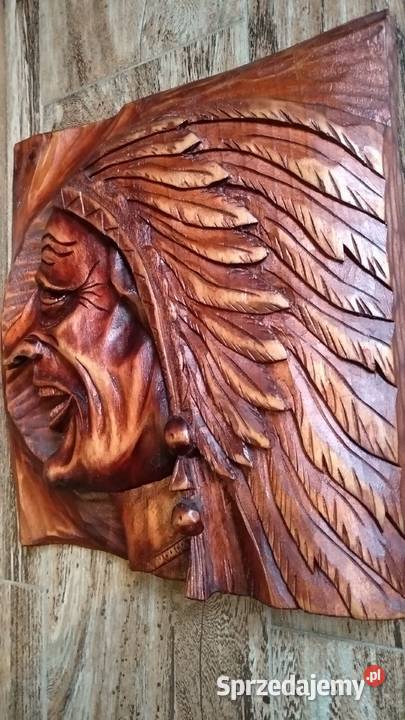 Płaskorzeźba Indianin Bydgoszcz