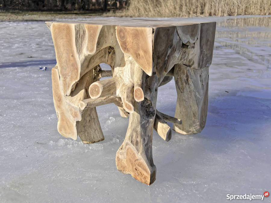 Stolik drewniany z korzenia 50 X 50 Wrocław sprzedam