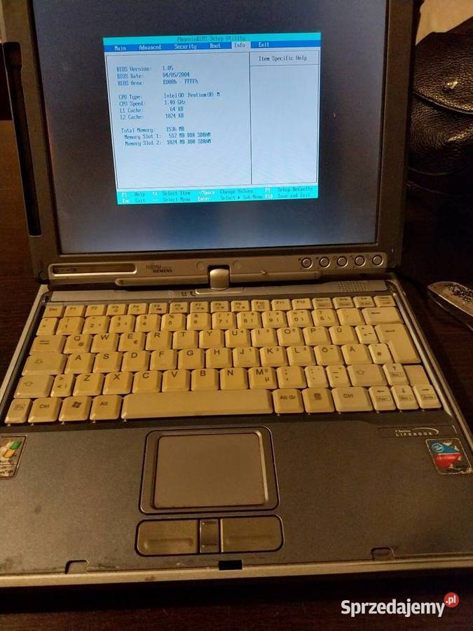Laptop fujitsusiemens lifebookobracany ekrans Głowno sprzedam