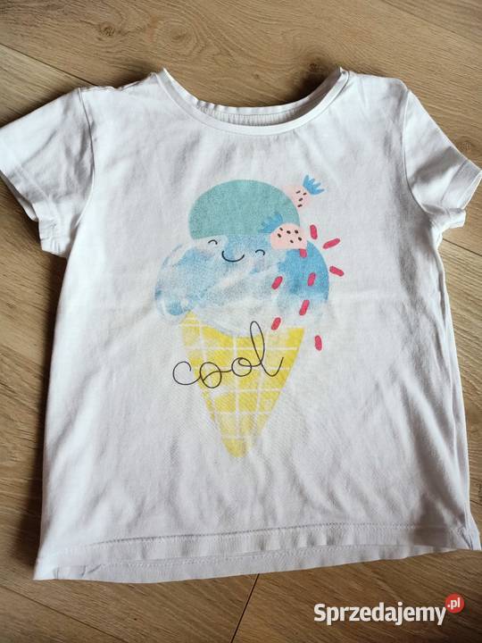 Tshirt koszulka dziewczęca biała 116