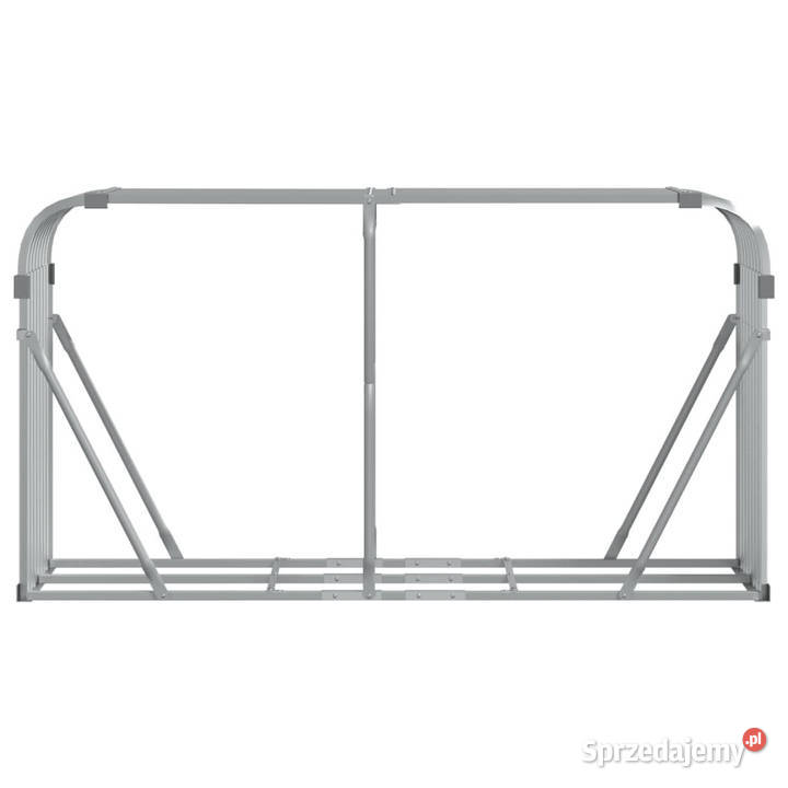 Stojak na drewno srebrny 180x45x100 stal Warszawa