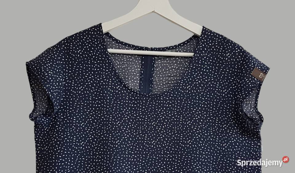 Damska elegancka bluzka granatowa wiskoza z Moda i Styl Chrzanów