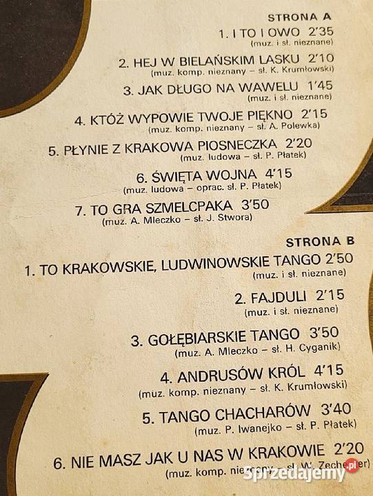 Krakowska Szmelcpaka płyta winylowa płyta winylowa Płyty i kasety Chełmno