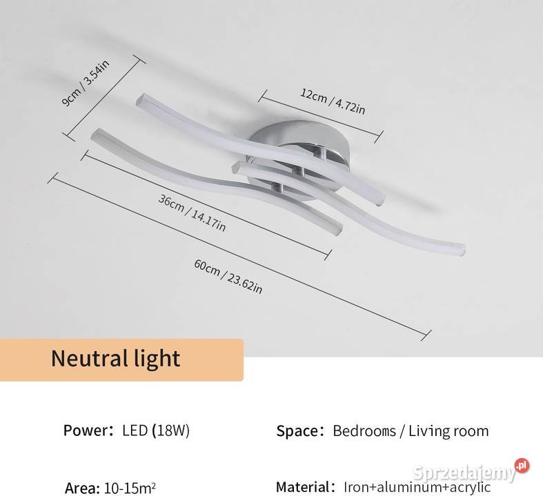 Comely Nowoczesna lampa sufitowa LED 18 W Lampy wiszące śląskie Bytom