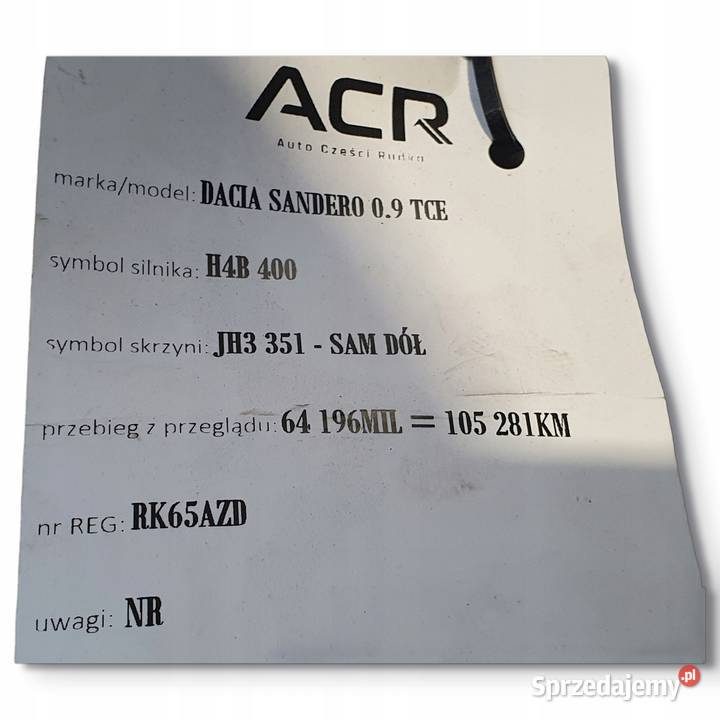 ALTERNATOR Dacia Sandero 09 TCe 231008593R Chełm