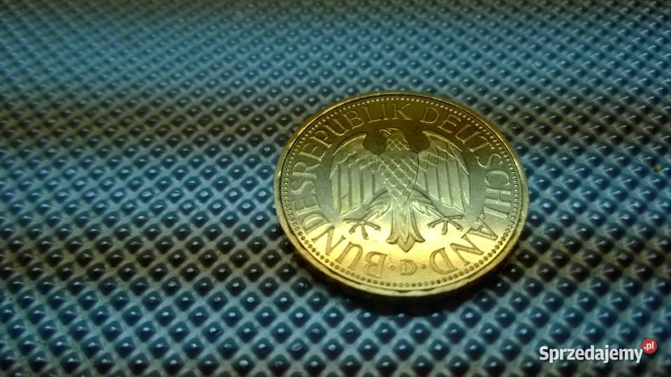 moneta Niemcy 1 marka 1991 złocona 033