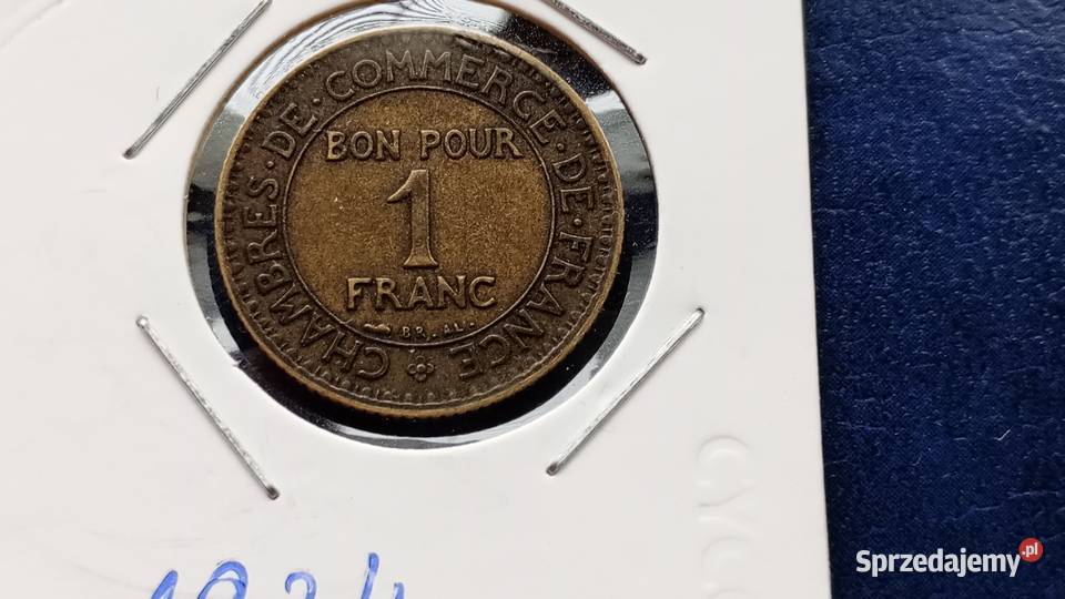 Stare monety 1 frank 1924 Francja Lesko