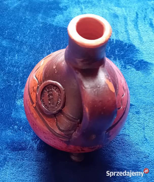 Ręcznie formowana karafka na 3 nóżkach Ceramica wielkopolskie Koźminek sprzedam