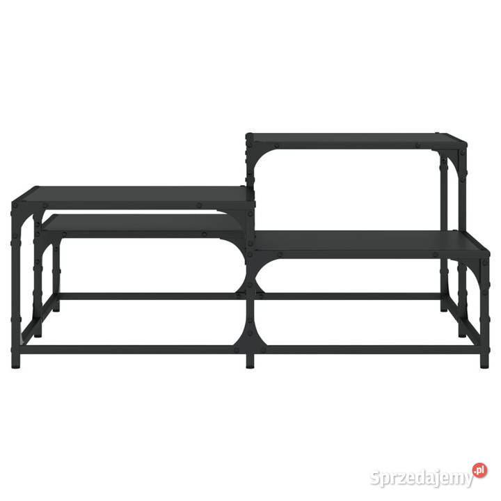 Stolik kawowy czarny 875x875x40 materiał