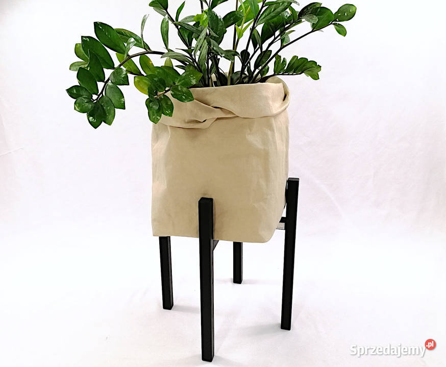 Kwietnik czarny na nóżkach stojak pod doniczki Gdynia