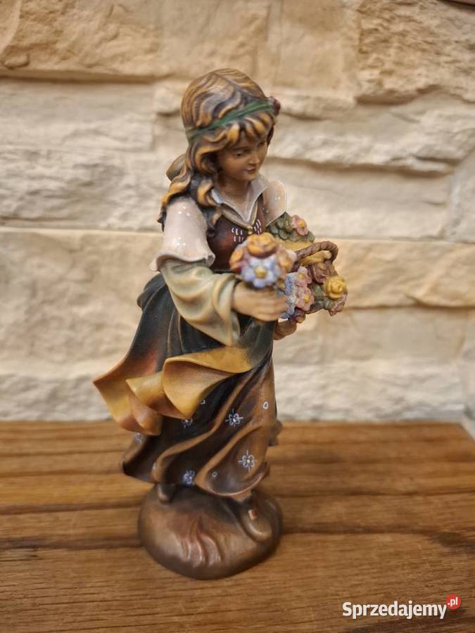 Rzeźba z drewna piękna malowana grajek małopolskie Lubień