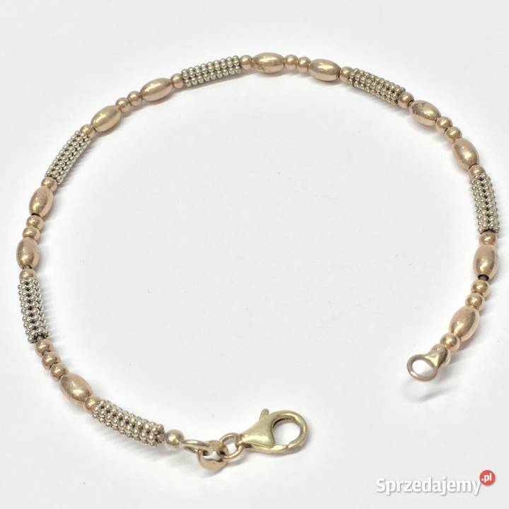 Złota BRANSOLETKA 375 9K PÓŁSZTYWNA różowe i Warszawa sprzedam