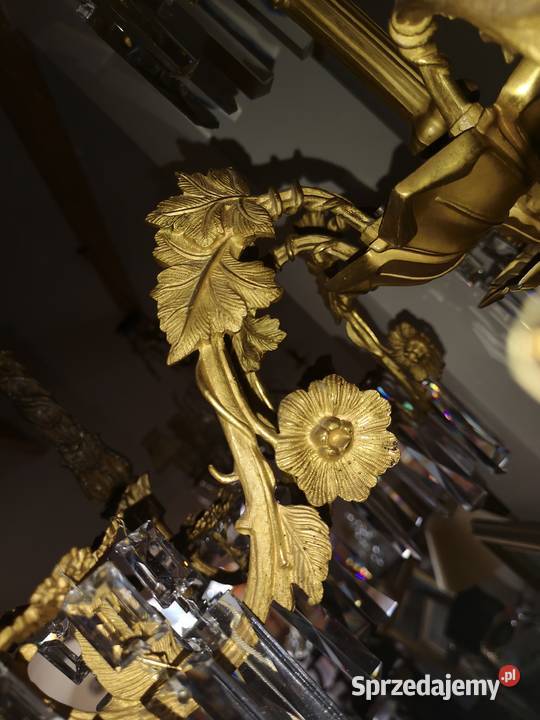 Żyrandol pozłacany na 8 świec Antyki, Sztuka, Kolekcje Gdańsk