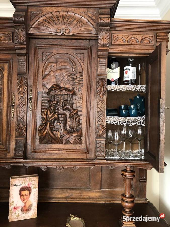 Kredens dębowy w stylu gdańskim ANTYK pomorskie