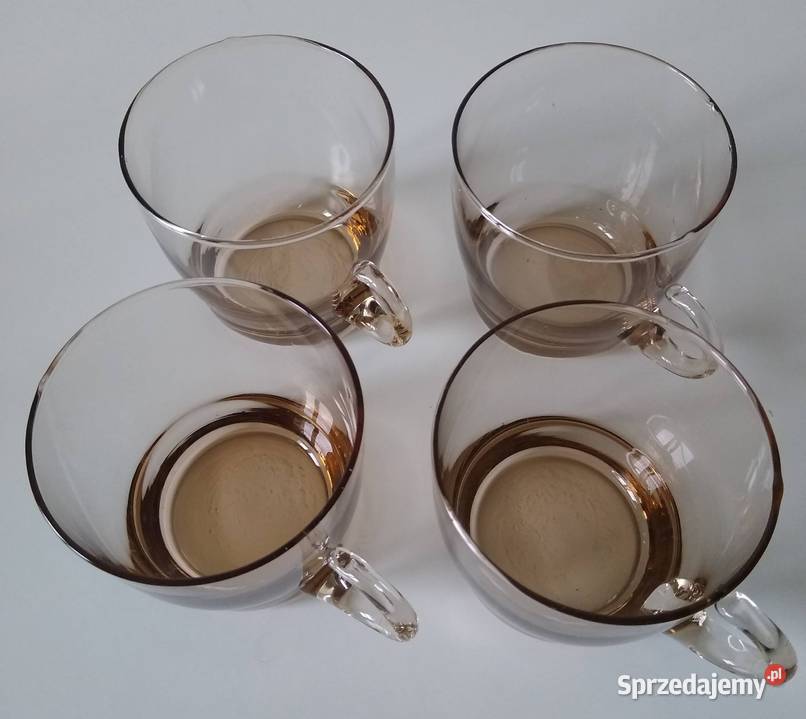 Szklanki Szklaneczki Brązowe z uchwytem Porcelana i szkło pomorskie Gdańsk