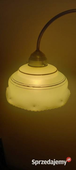 Mosiężna lampa podłogowa z ruchomym ramieniem