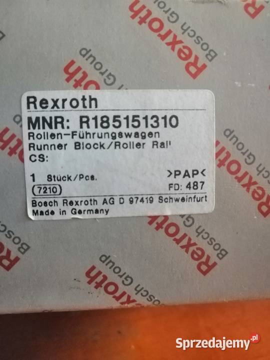 Łożysko Liniowe Wózek Liniowy Rexroth R185151310 Bydgoszcz