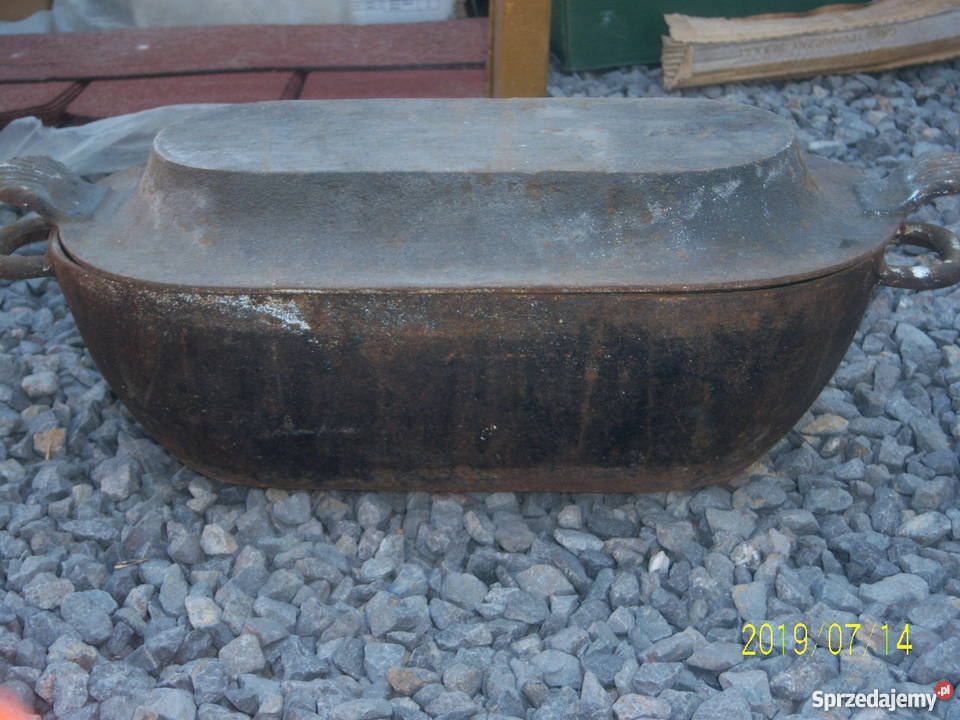 Gęsiarka żeliwna duża żeliwo retro sygnowana Kielce