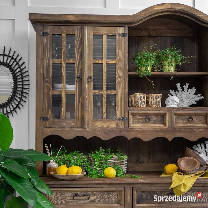 Biały kredens drewniany woskowany VIT102 Maków Podhalański