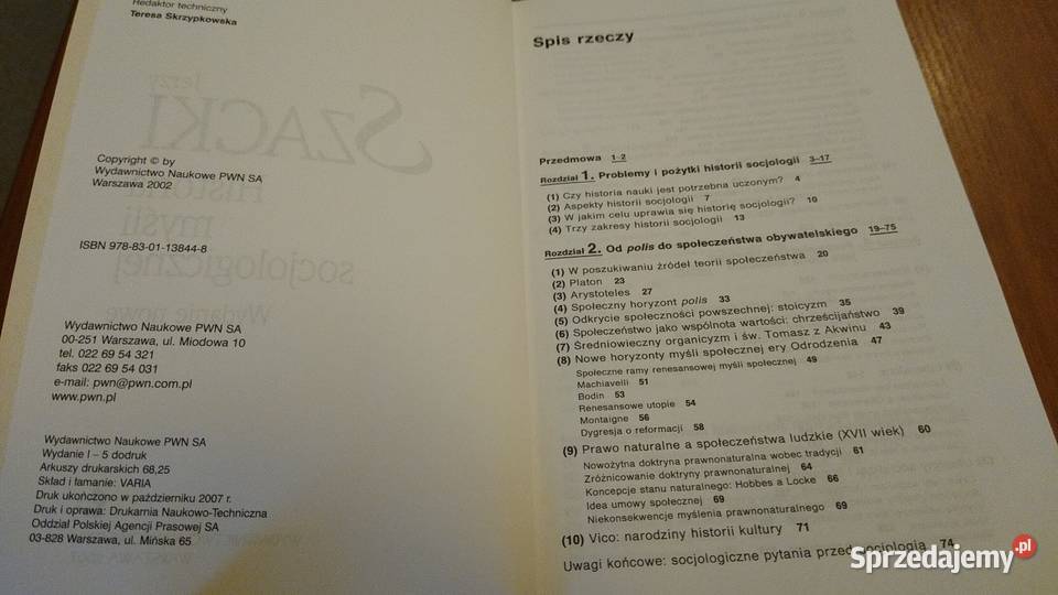 Historia myśli socjologicznej Jerzy Szacki 2007 Gdańsk