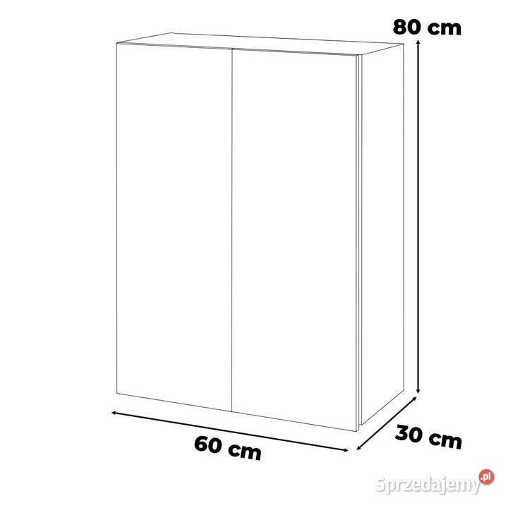 Szafka Łazienkowa Wisząca 60 Loft Bezuchywtowa 30cm Łazienkowe