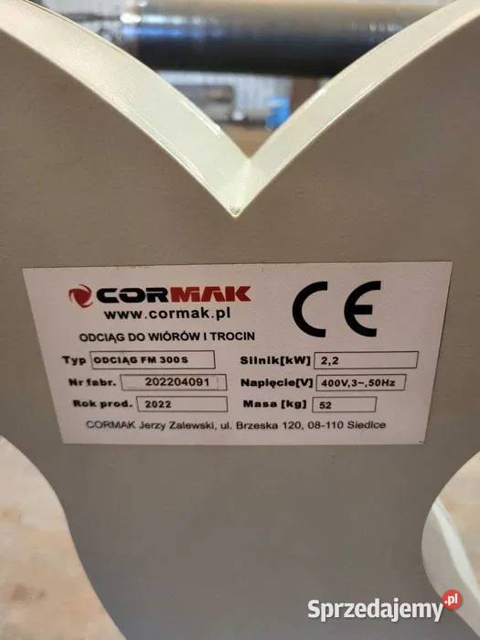 Odciąg do wiórów CORMAK FM300S kujawsko-pomorskie Kruszyn