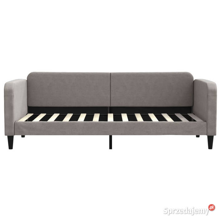 Sofa z funkcją spania kolor taupe obite tkaniną Warszawa