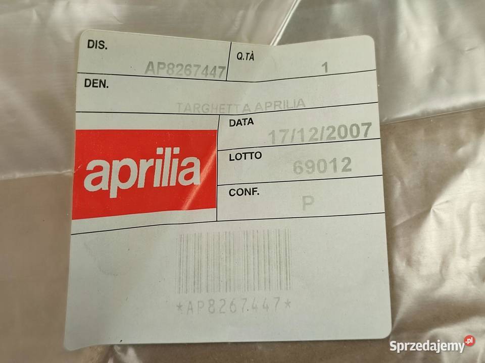 NAKLEJKA EMBLEMAT NA OSŁONĘ WAHACZA APRILIA lubelskie