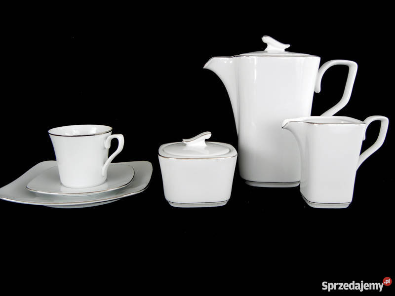 Serwis kawowy Auris Aurora porcelana ecru Polska Wałbrzych