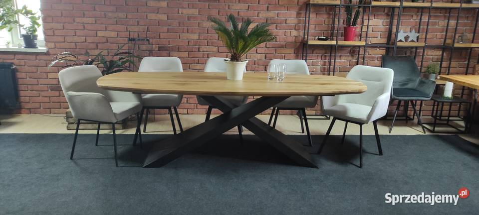stół lity dąb owal 200x100 zacięta krawędź Zimnowoda sprzedam