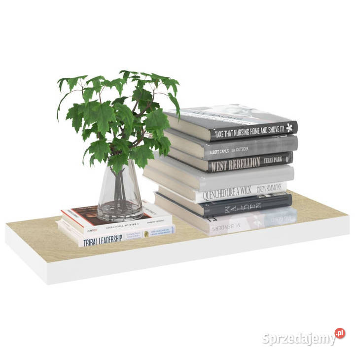 Półki ścienne 4 kolor dębu i biel 60x235x38 MDF Warszawa sprzedam
