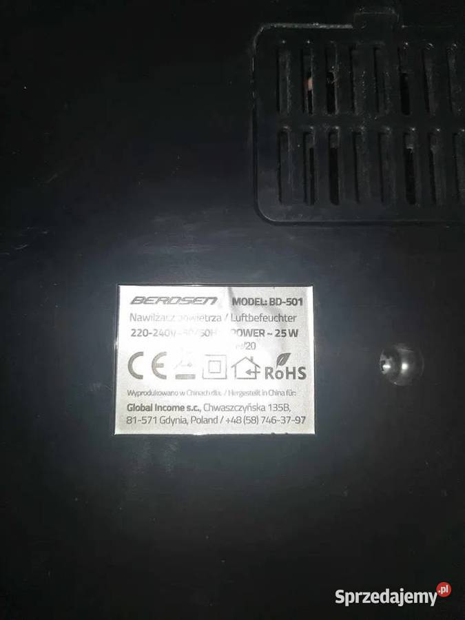 Nawilżacz ultradźwiękowy Berdsen BD501 Łódź sprzedam
