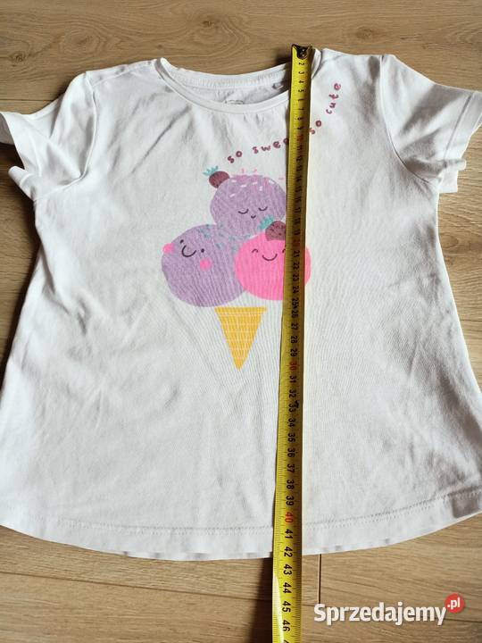 Tshirt koszulka dziewczęca biała 116 Płock
