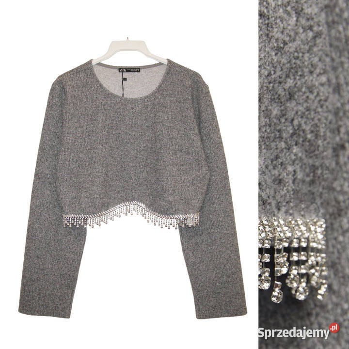 Zara piękna szara bluza top biżuteryjne Bluzki i koszule Warszawa