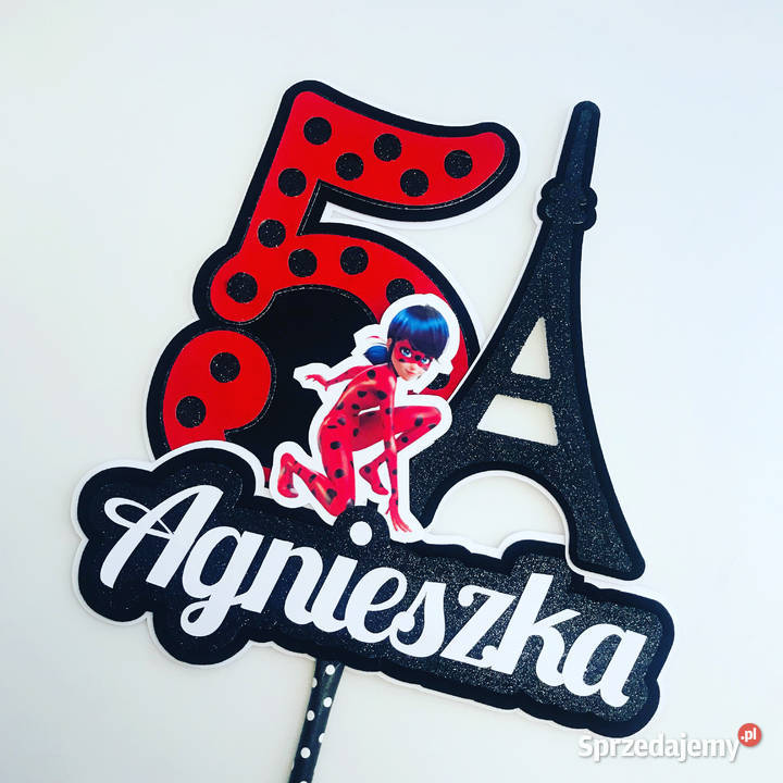 Topper dekoracja na tort Biedronka i czarny kot małopolskie Nowy Sącz sprzedam