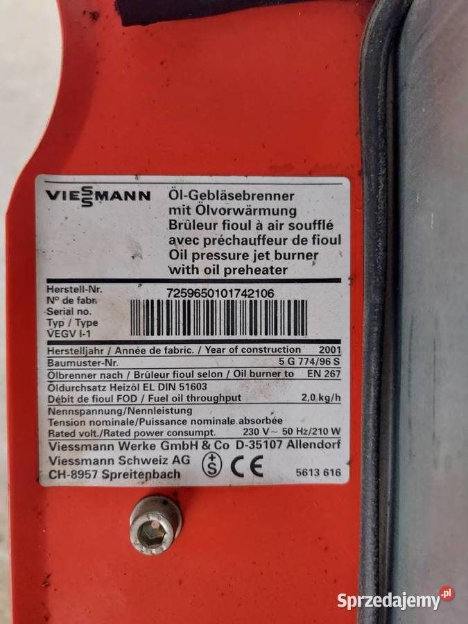 Palnik olejowy Viessman na olej opalowy Krasne