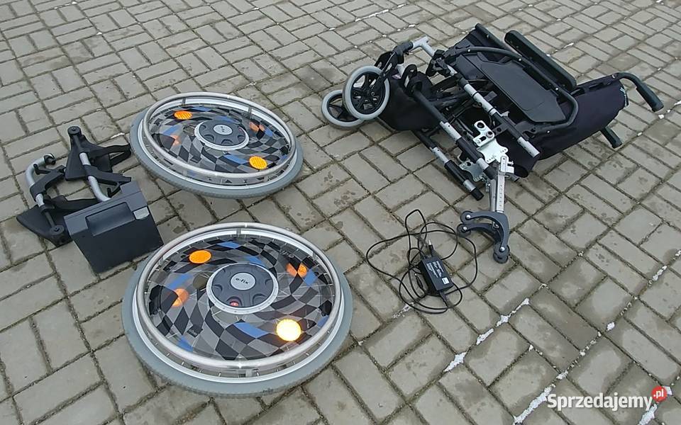 Wózek inwalidzki lekki składany z napędem różne Syców