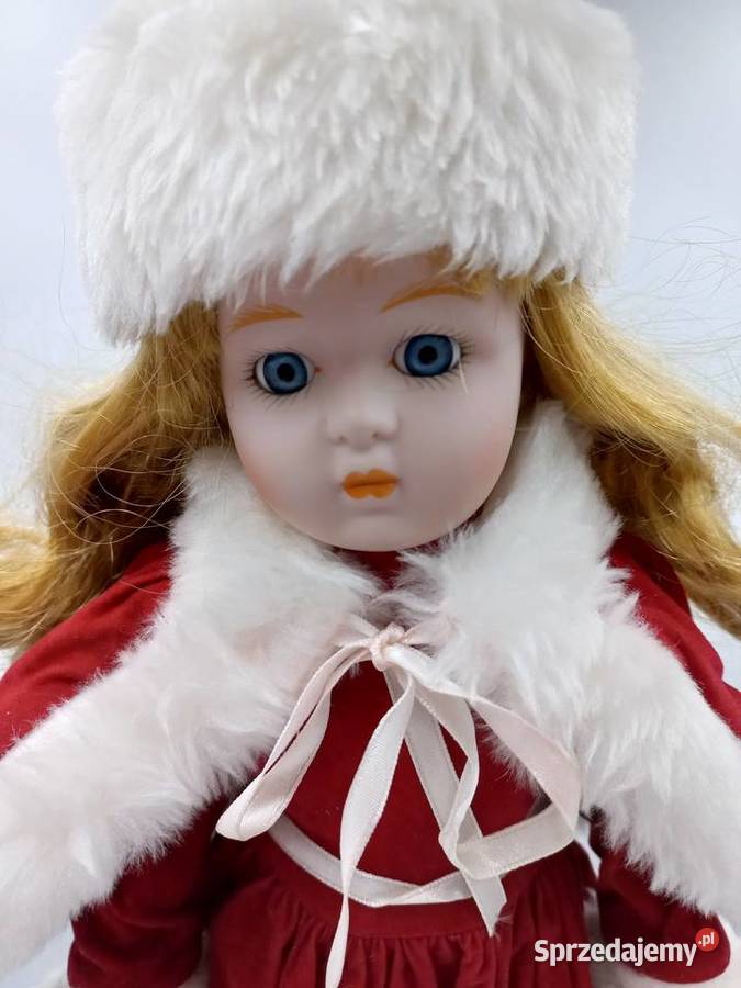 Piękna kolekcjonerska lalka porcelanowa zimowe kujawsko-pomorskie Inowrocław