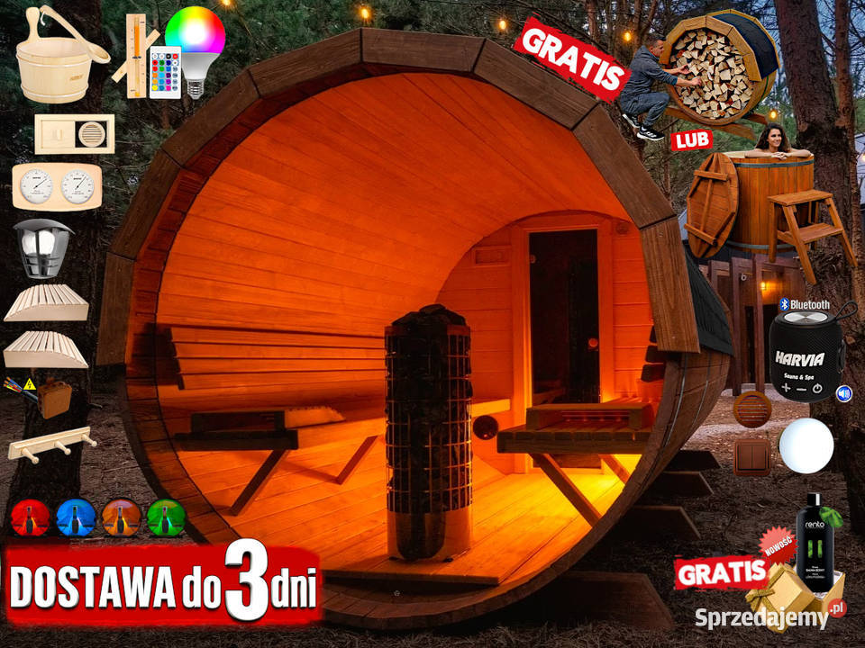 SAUNA Ogrodowa 400 OKNO 100 PRZEDSIONEK Beczka małopolskie Nowy Targ