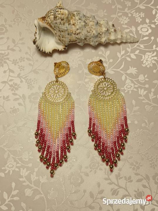 KOLCZYKI KORALIKOWE DWA KOŁA Warszawa