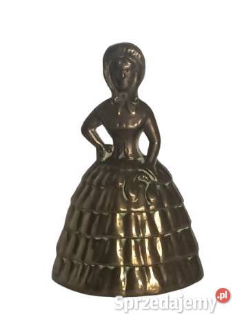 Mosiężny dzwonek w kształcie damy figurka retro podkarpackie Rzeszów