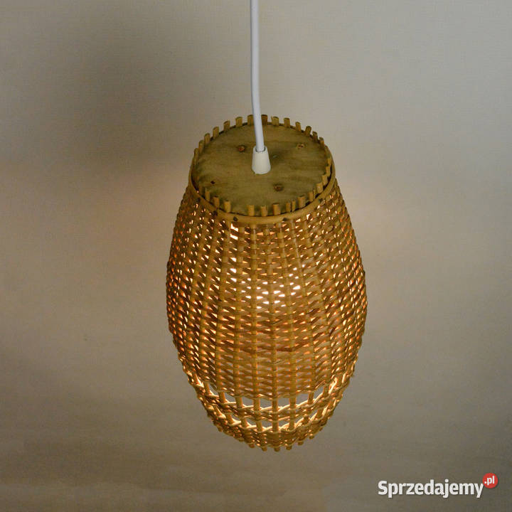Lampa sufitowa z wiklinowym kloszem Dania lata Warszawa
