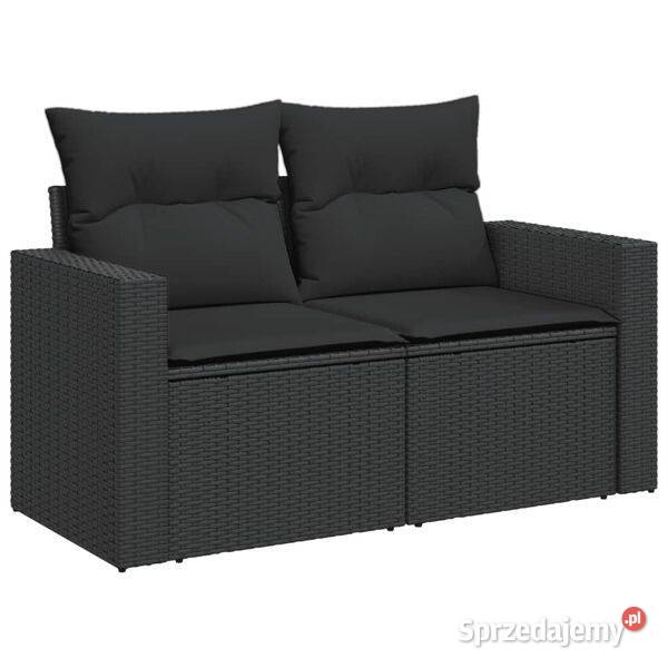 Sofa ogrodowa z poduszkami 2osobowa czarna Warszawa
