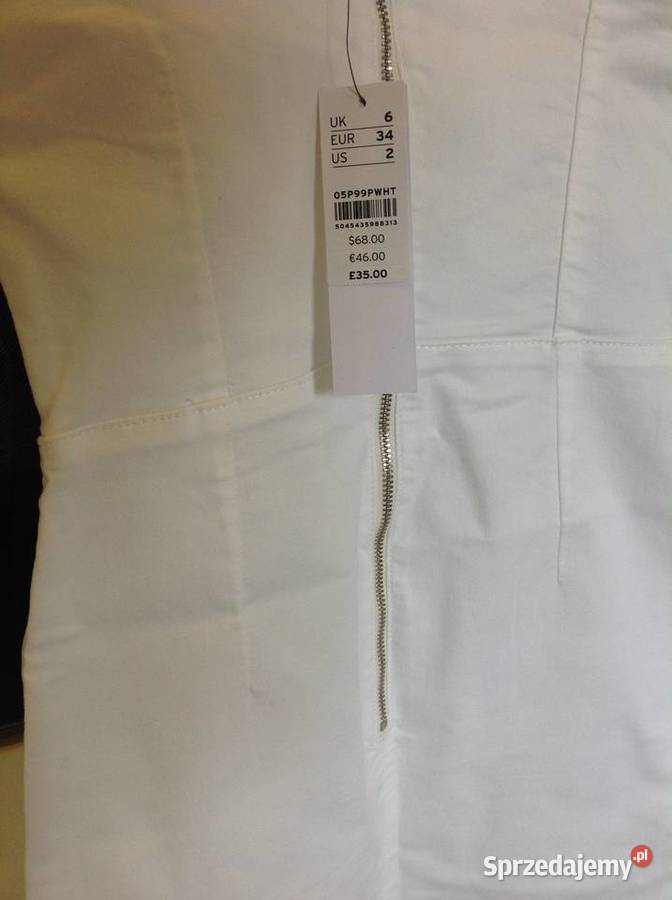 Biała Mini Sukienka Jeans TOPSHOP r XS nowa biały sprzedam