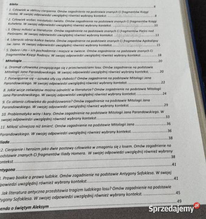 opracowania z języka polskiego do matury ustnej Poznań