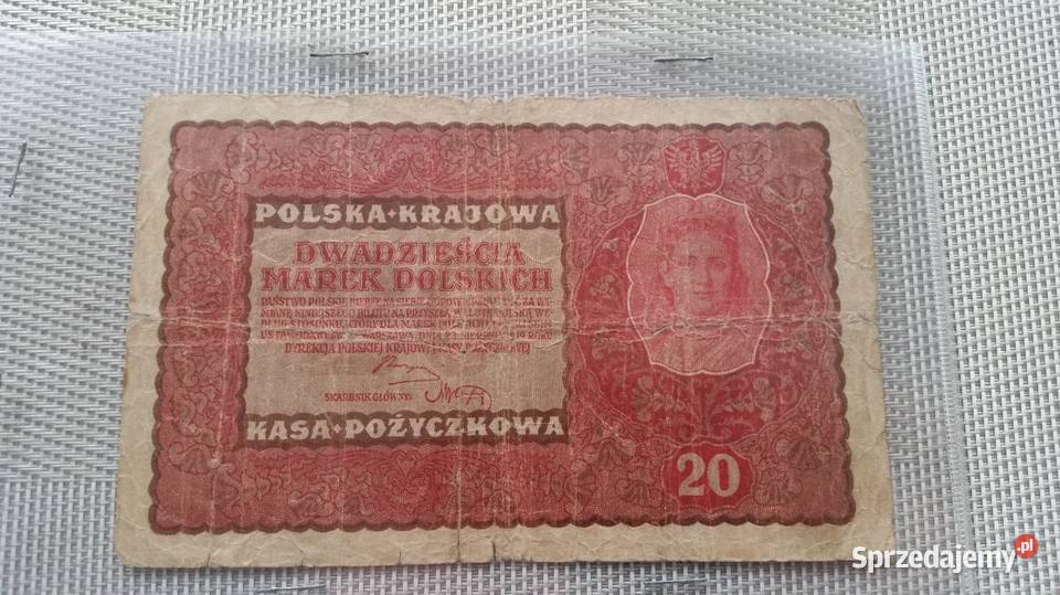 Banknot 20 Marek Polskich 1919 Mysłowice sprzedam