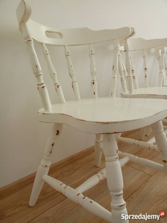 Krzesła drewniane białe Vintage Loft Retro lubelskie