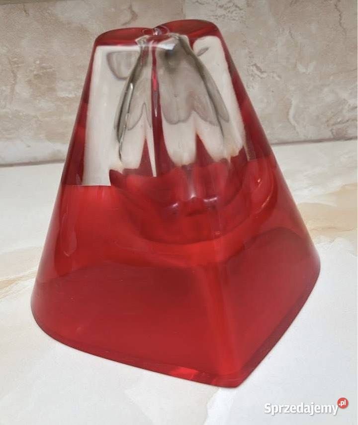 Lampka Oliwna Z czerwonego szkła W kształcie Gdańsk